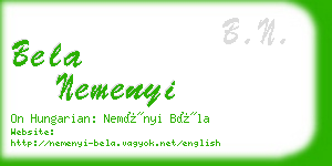 bela nemenyi business card